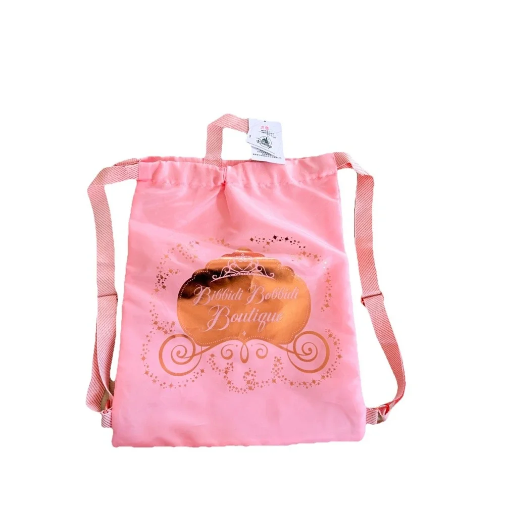 NWT Disney Bibbidi Bobbidi Boutique Pink Drawstring Backpack Bag Kids